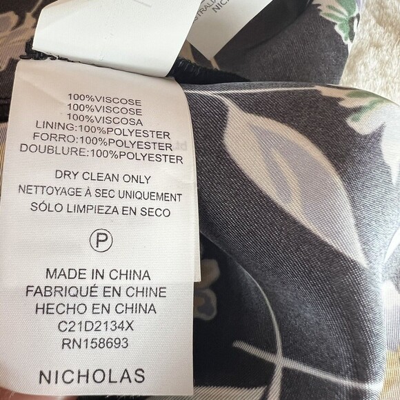 Nicholas NWOT Nina Dress Danbury Floral Maxi Black Blue Women’s 14 - Picture 11 of 16